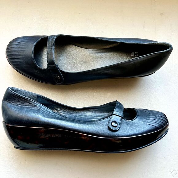 Stuart Weitzman Black Uppers & Tortoise Platform Soles Mary Jane Women’s Size 10 - Picture 1 of 16